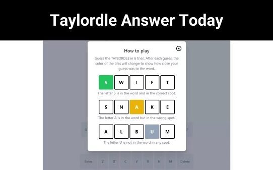 Taylordle Answer Today